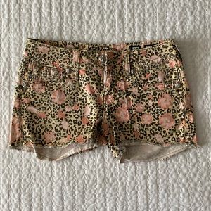Miss me leopard print and floral Jean shorts
